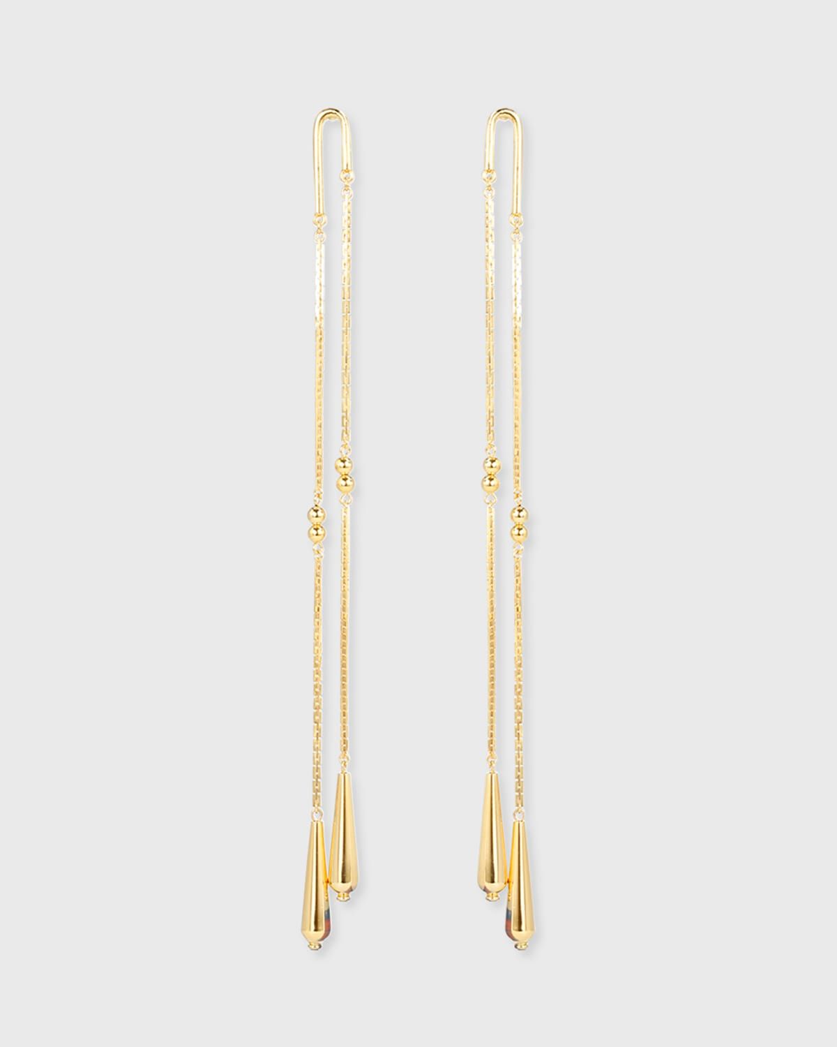 Gold Ball Drop Post Earrings