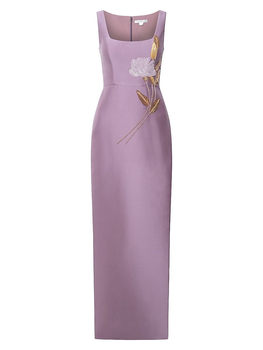 Women's Paloma Threaded Floral Column Gown - Heather - Size 14