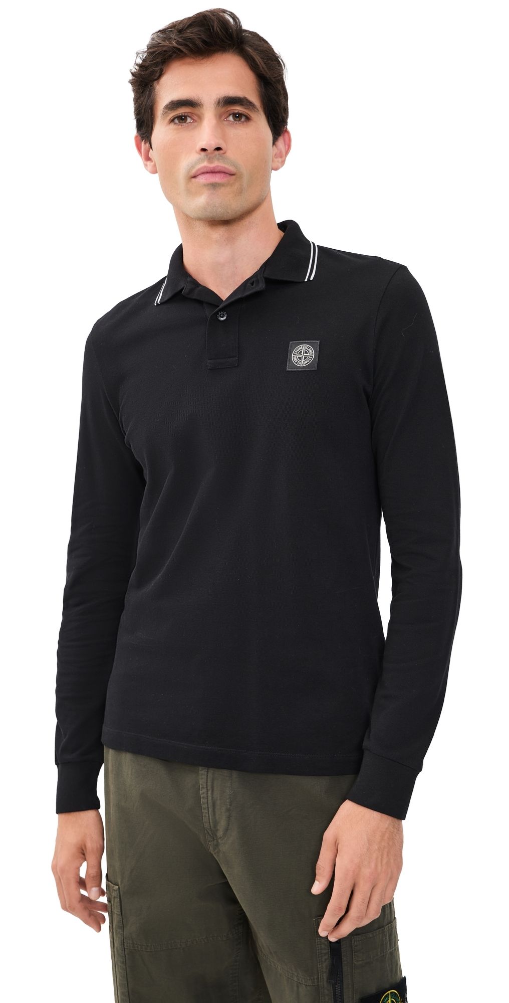 Stone Island Long Sleeve Polo Black S