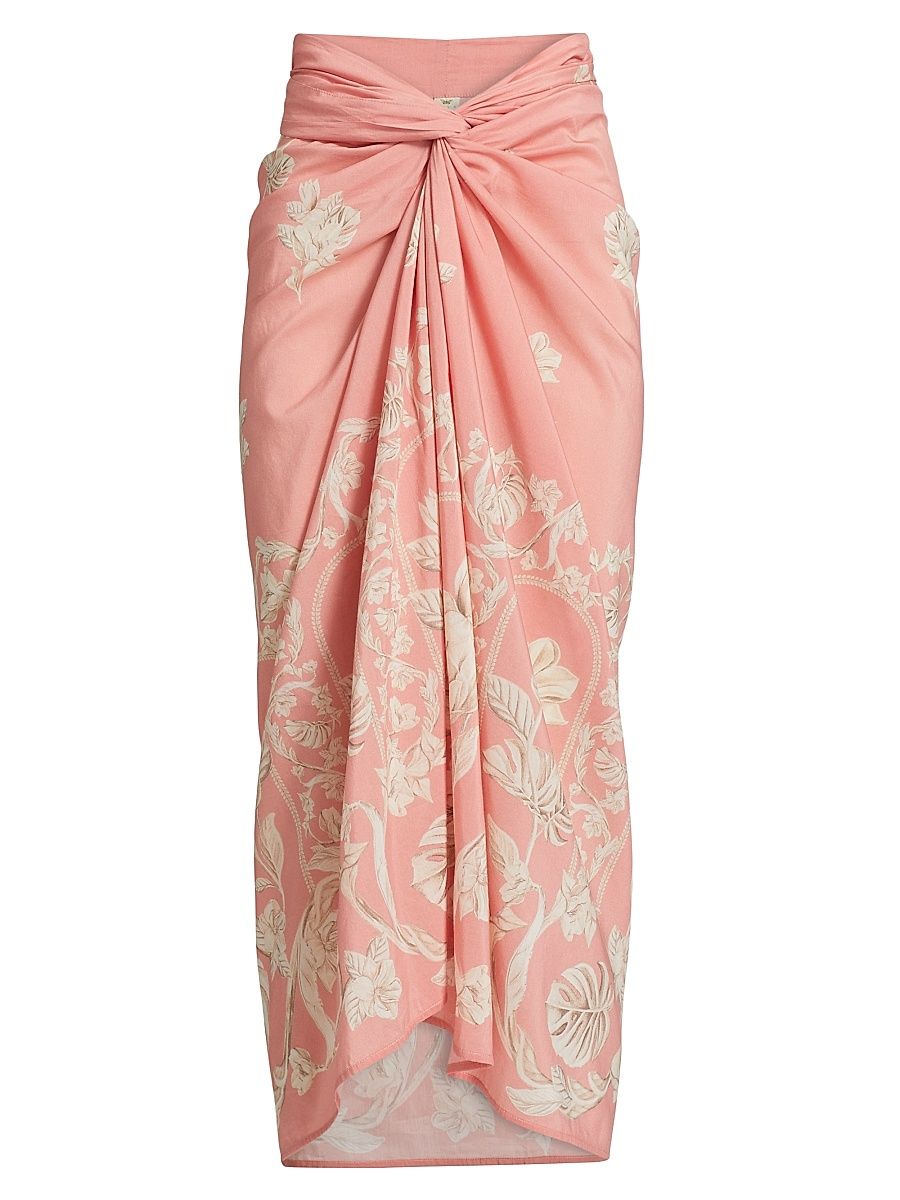 Women's Lavanda Floral Tie Waist Sarong - Pink