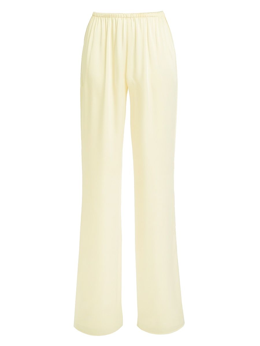 Women's Lillian Satin Wide-Leg Pants - Butter - Size Large
