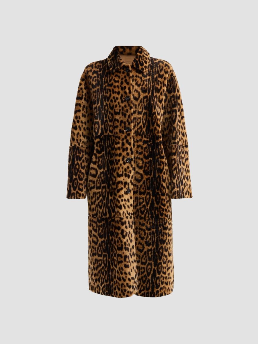 Nili Lotan Women's Davelle Leopard Faux Fur Coat - Leopard Print - Size XL