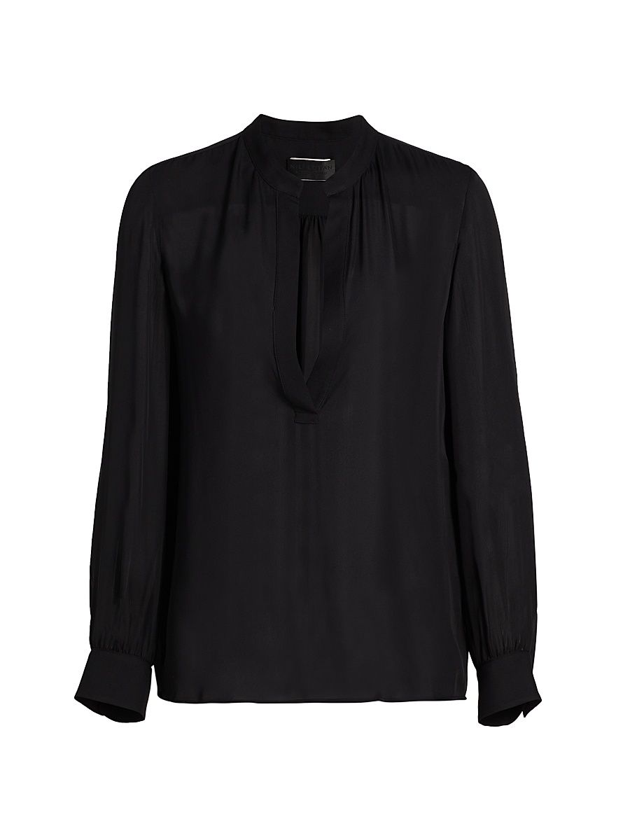 Women's Montaine Silk Blouse - Black - Size XL