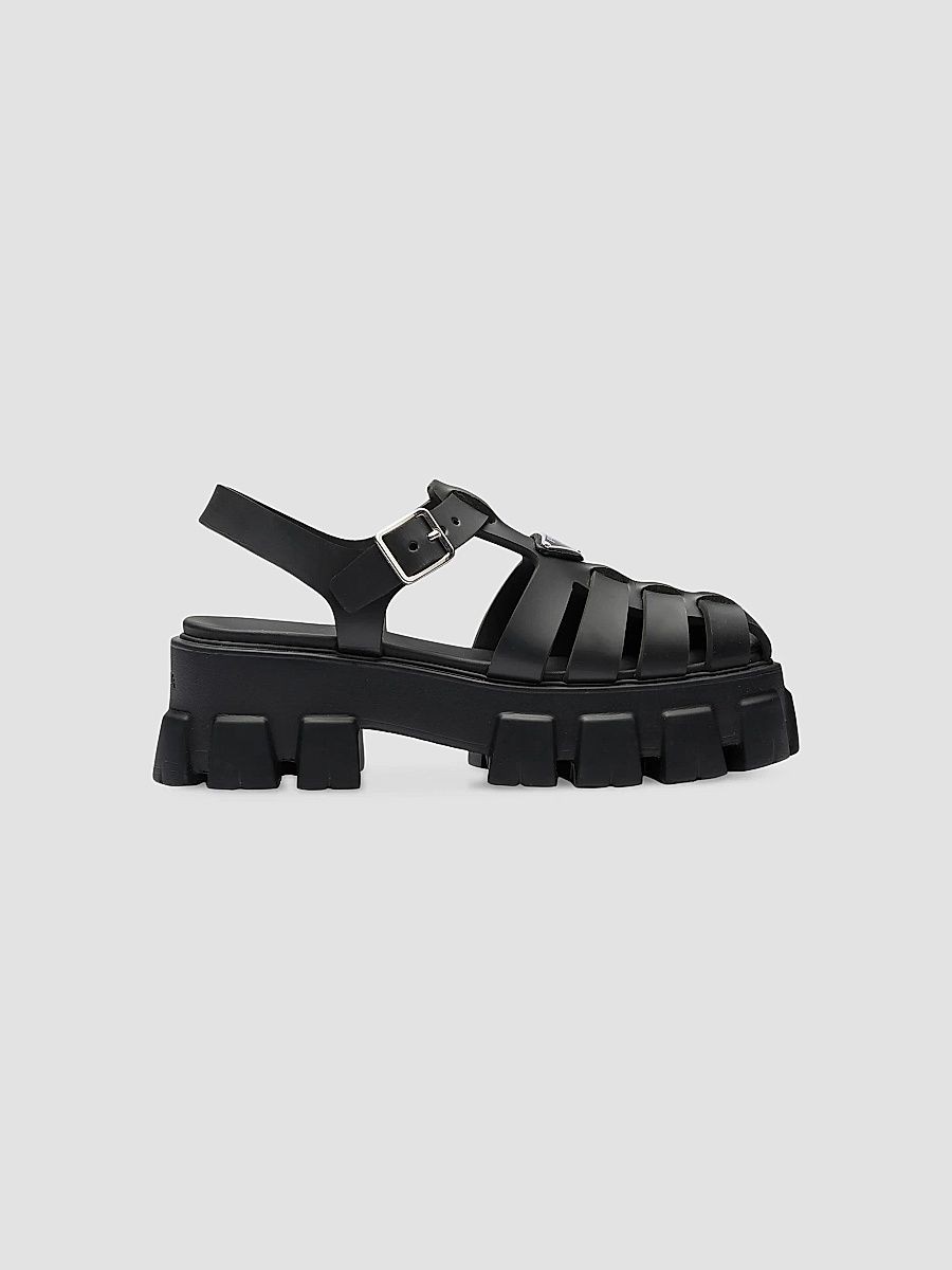 Prada Women's Foam Rubber Sandals - Black - Size 11