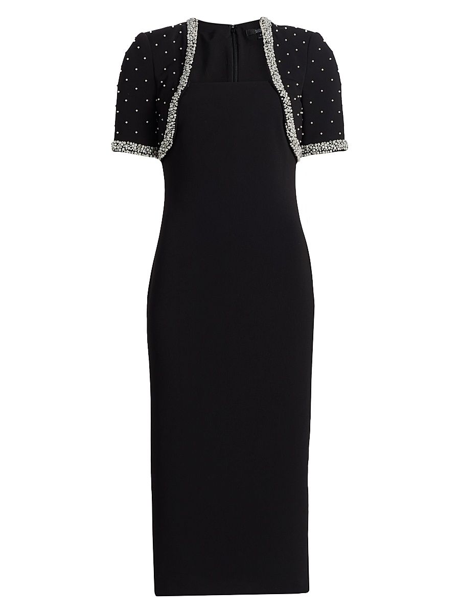 Women's Embellished Bolero Cocktail Dress - Black - Size 10