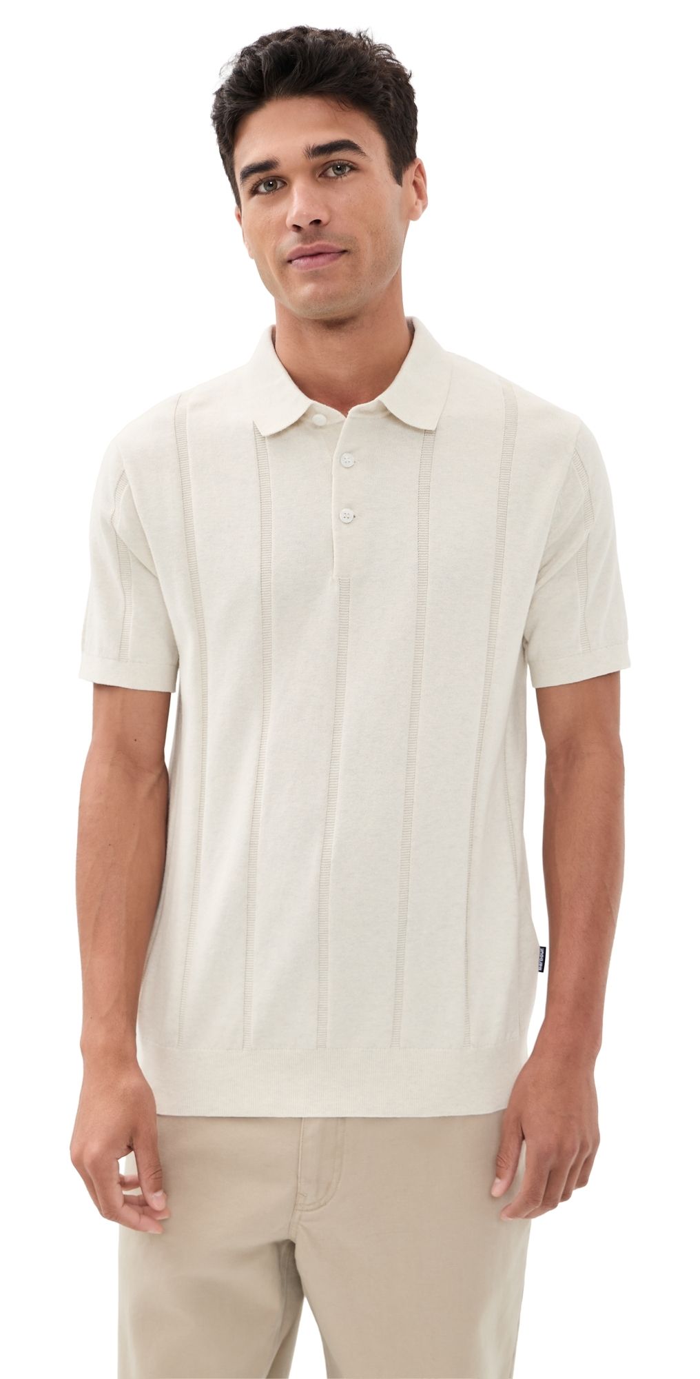 Barbour Wellburn Knitted Polo Shirt Oatmeal S