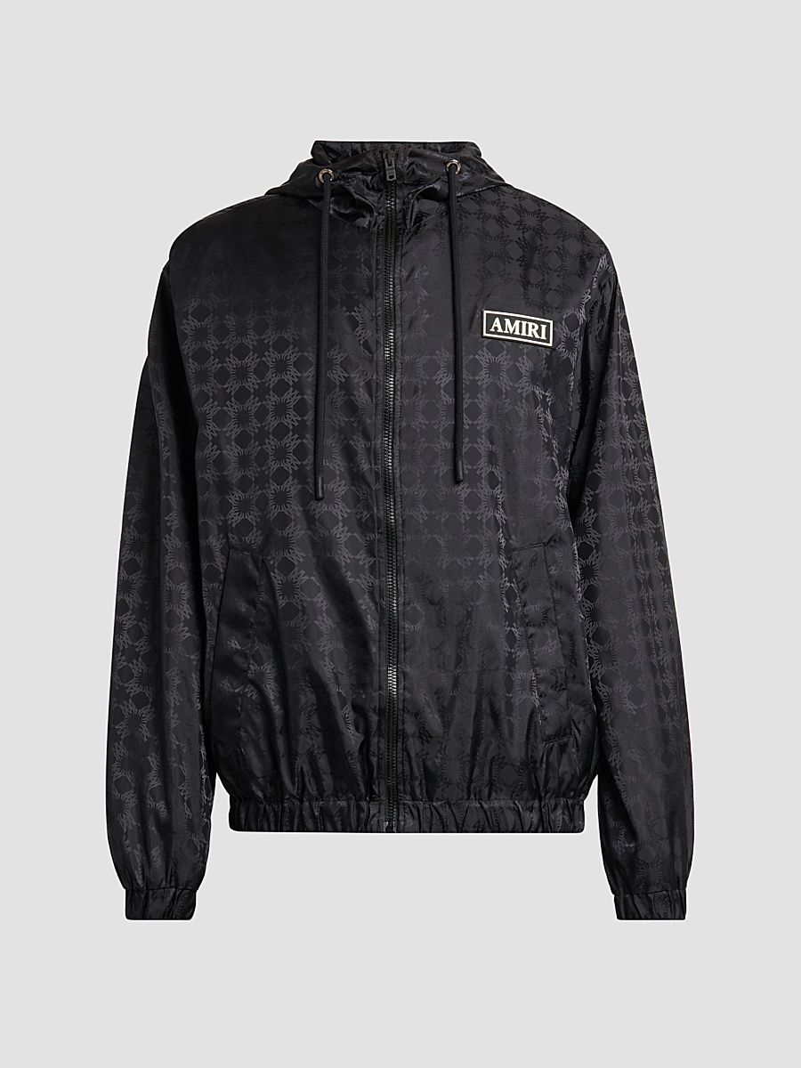 Men's Mongogram Hooded Windbreaker Jacket - Black - Size XS