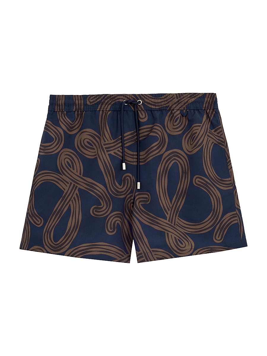 Men's LOEWE x Paula's Ibiza Swim Shorts - Navy Brown - Size XL