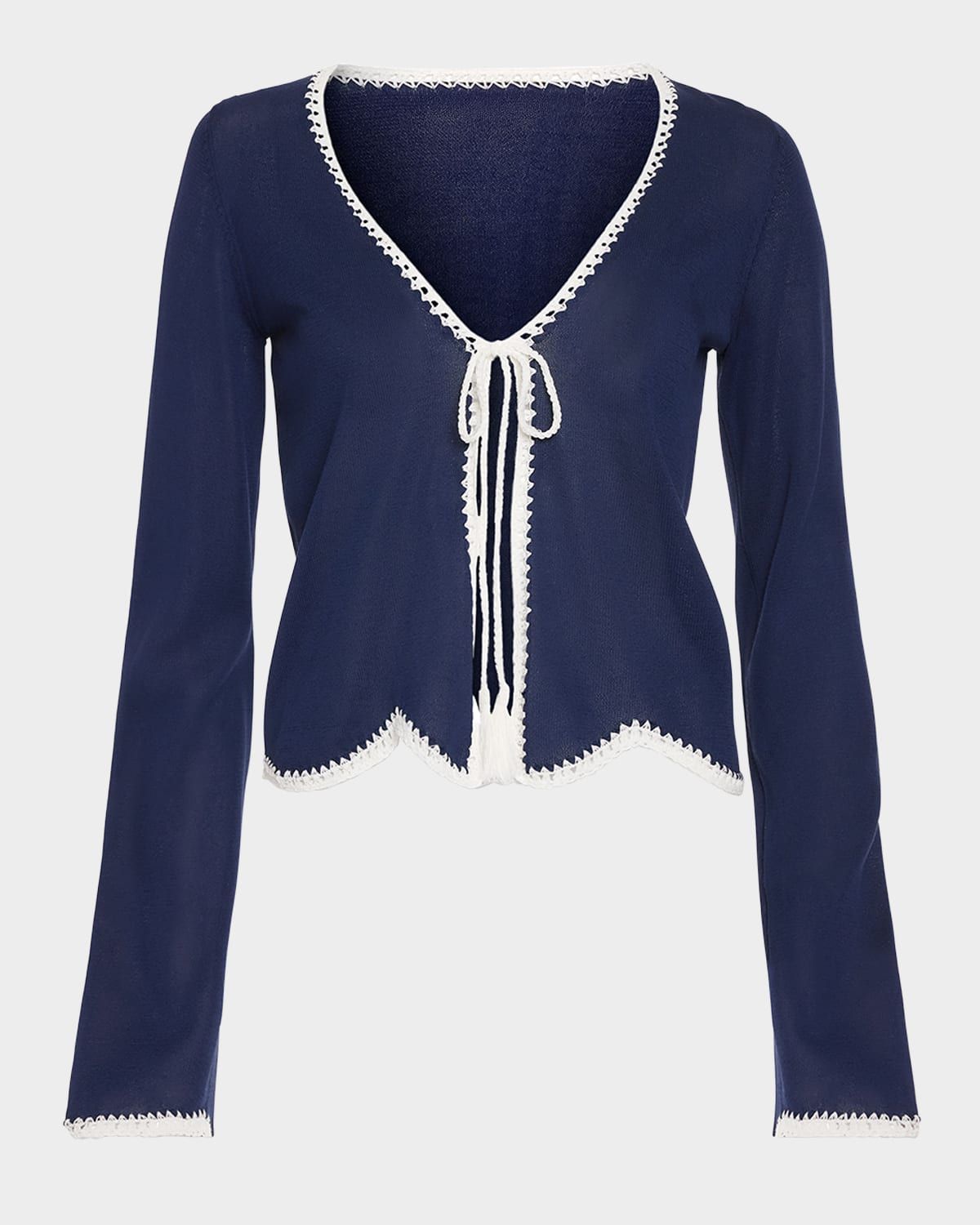 Tara Crochet-Trim Cardigan