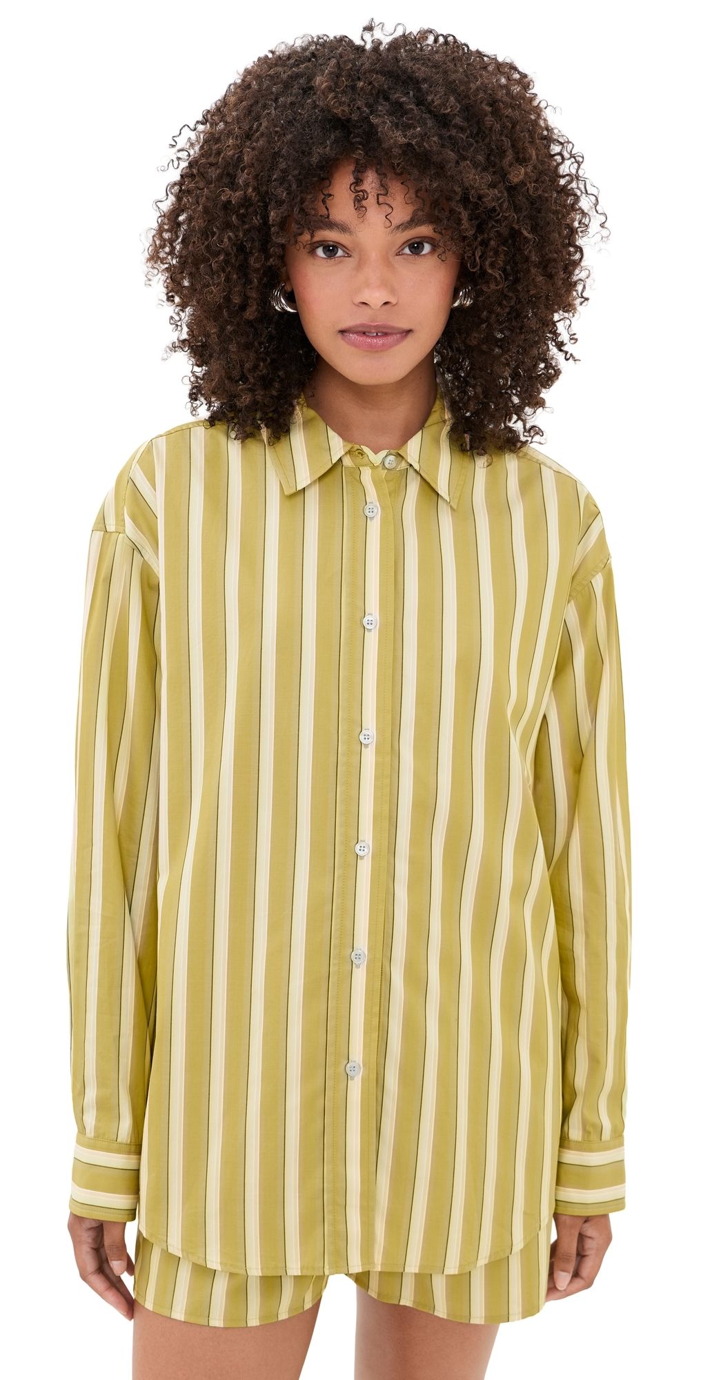 La Ligne Oversized Button Down Shirt Pistachio Multi S