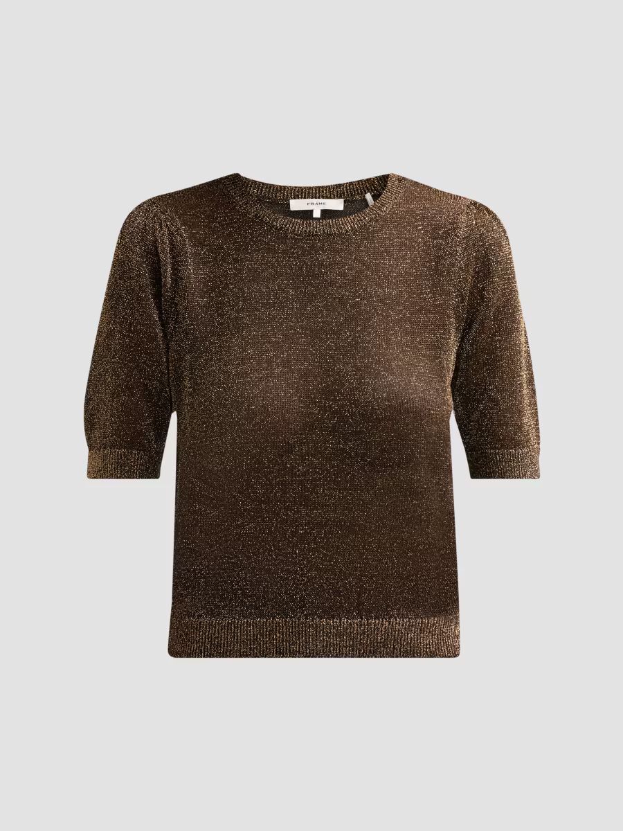 FRAME Women's The Lurex Gathered Sweater - Dark Gold - Size XL