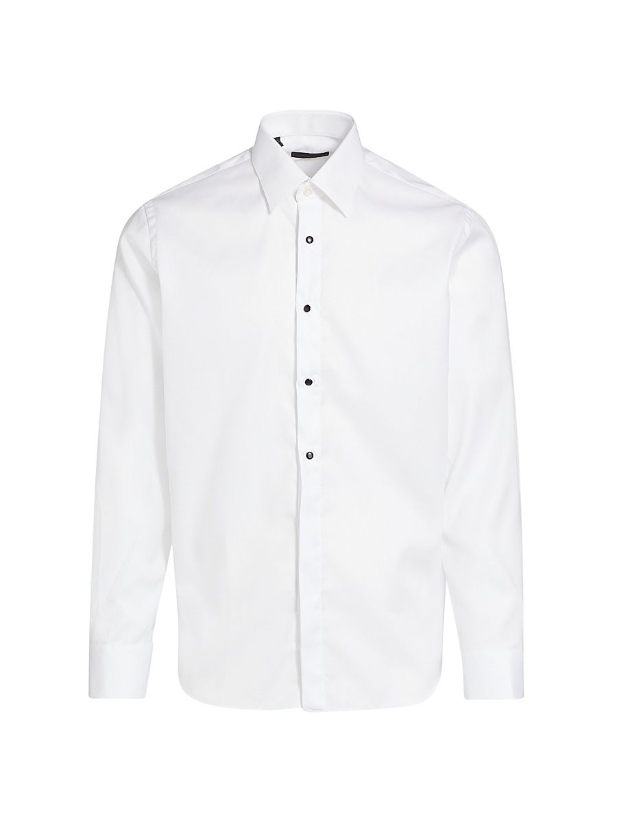 Men's COLLECTION Cotton Tuxedo Shirt - White - Size 16.5