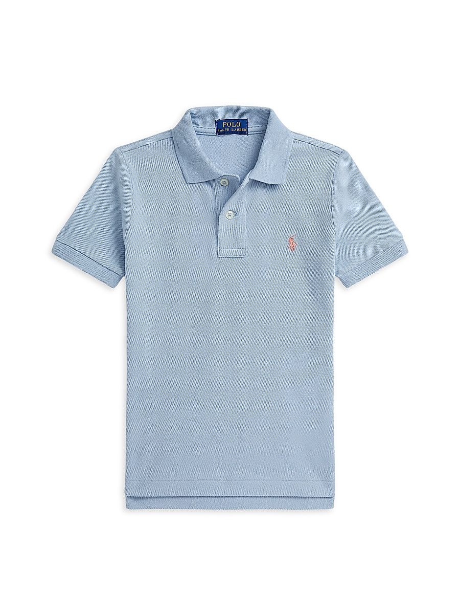 Little Boy's & Boy's The Iconic Mesh Polo Shirt - Estate Blue - Size 18