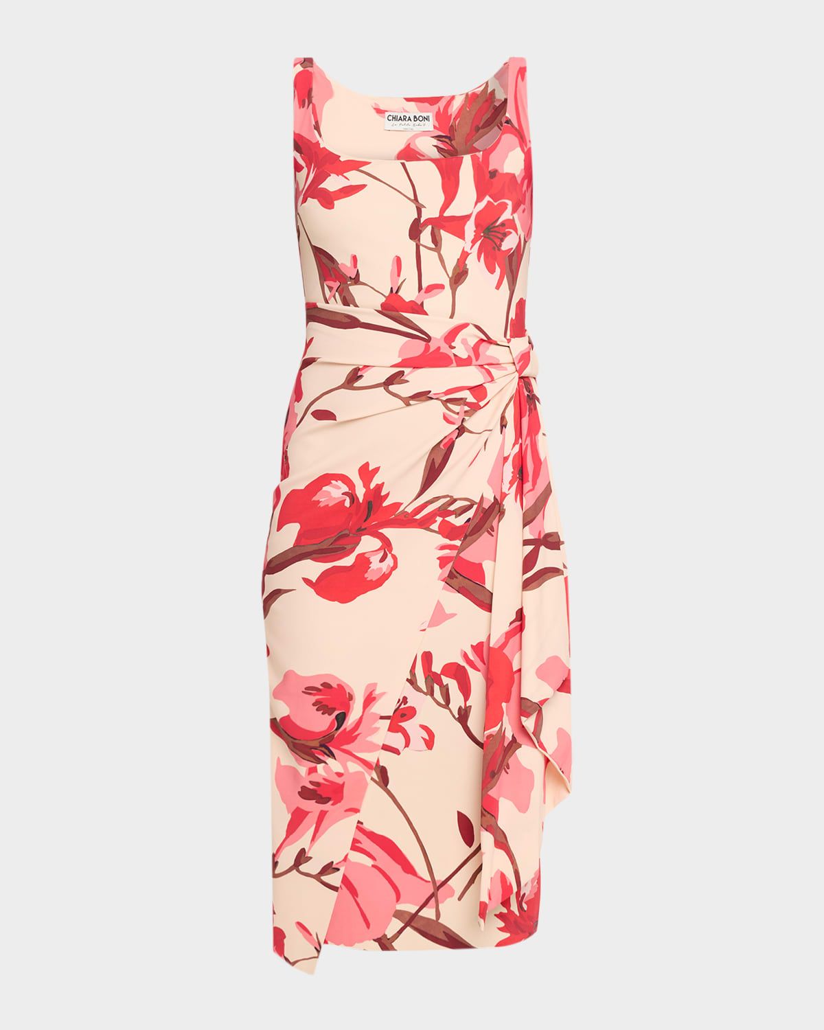 Ermy Sleeveless Pleated Floral-Print Dress