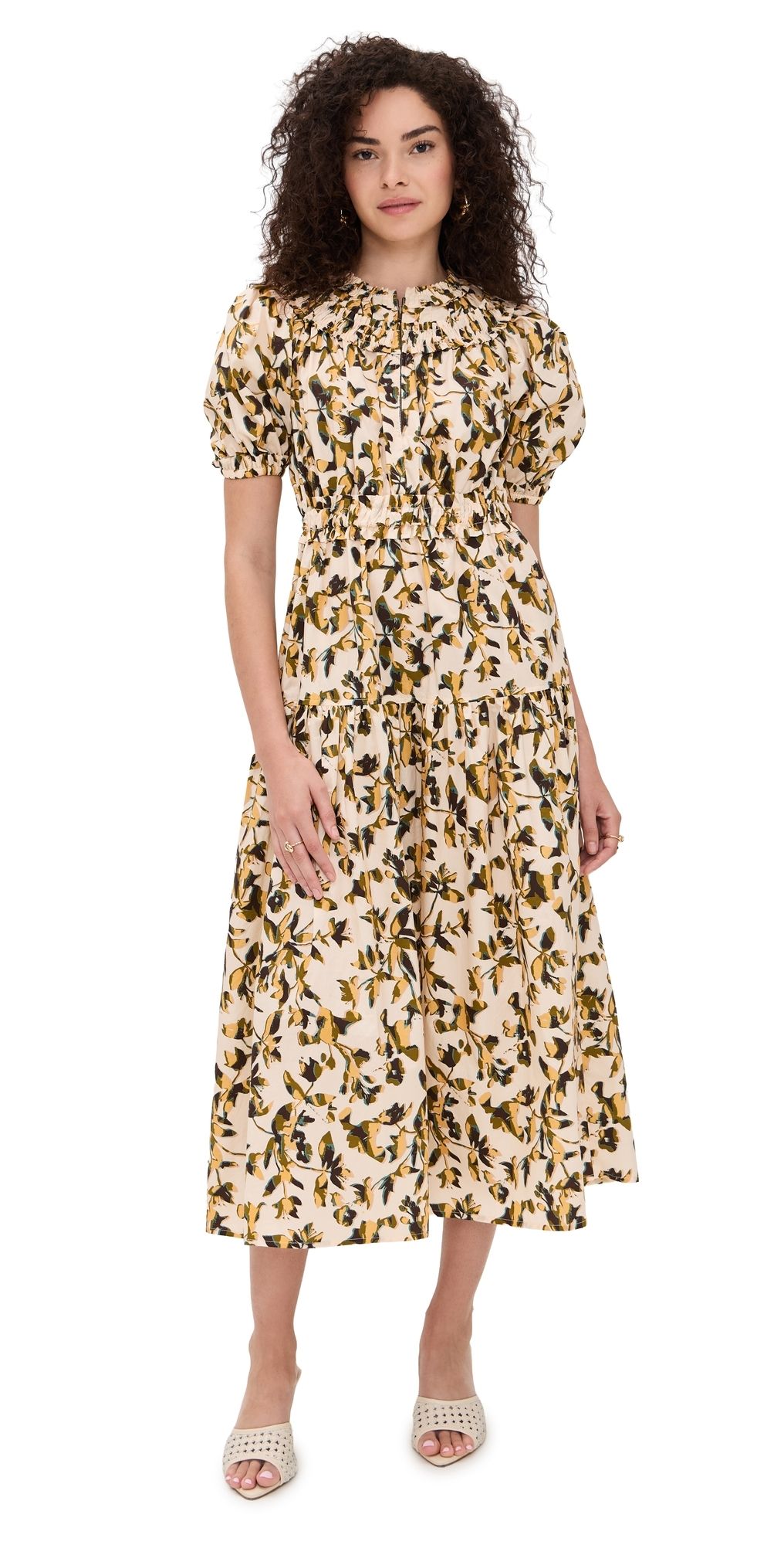 Ulla Johnson Othella Short Sleeve Midi Dress Lucent 2