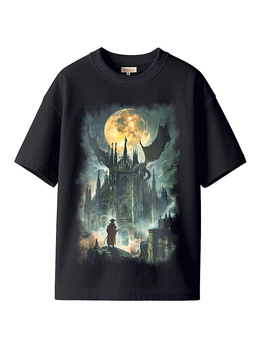 Men's Destroy and Rebuild Milano Distressed Oversized T-Shirt - Black - Size Medium