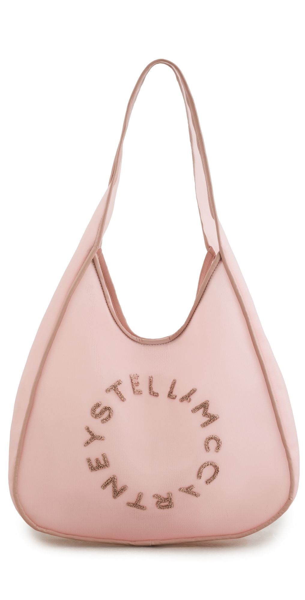 Stella McCartney Large Mesh Logo Hobo Bag Blush One Size