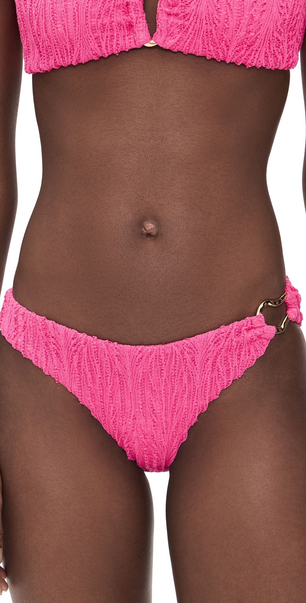 Peixoto Noah Bikini Bottoms Pink Weave S