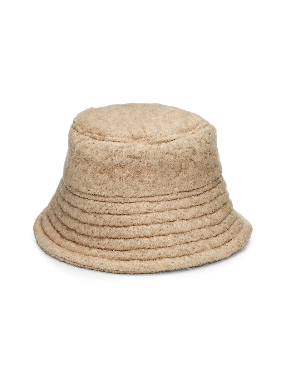 Men's Gilly Mohair-Wool Bucket Hat - Beige - Size Large