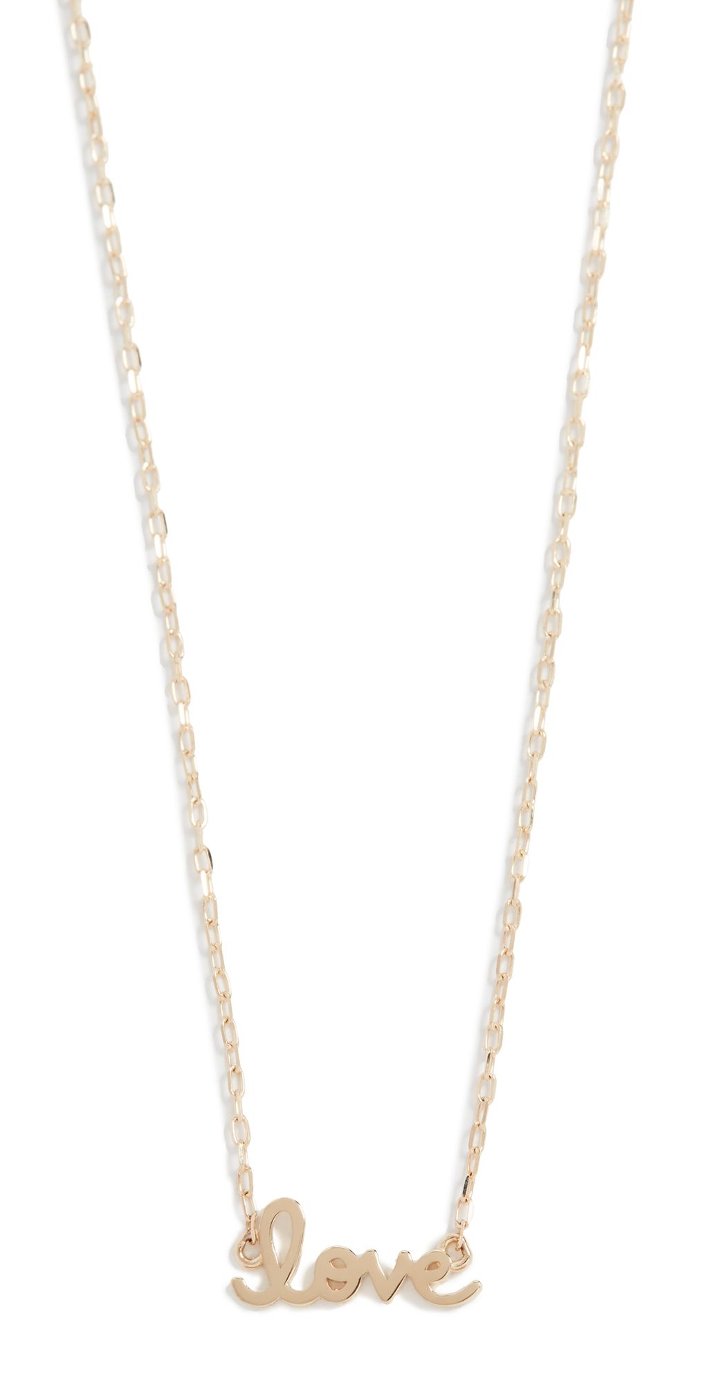 Sydney Evan 14k Gold Tiny Script Love Necklace Yellow Gold One Size