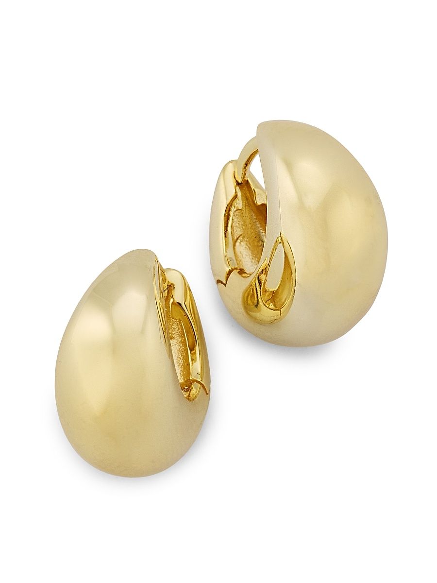 Women's 14K Gold-Plated Vermeil Huggie Earrings - Gold