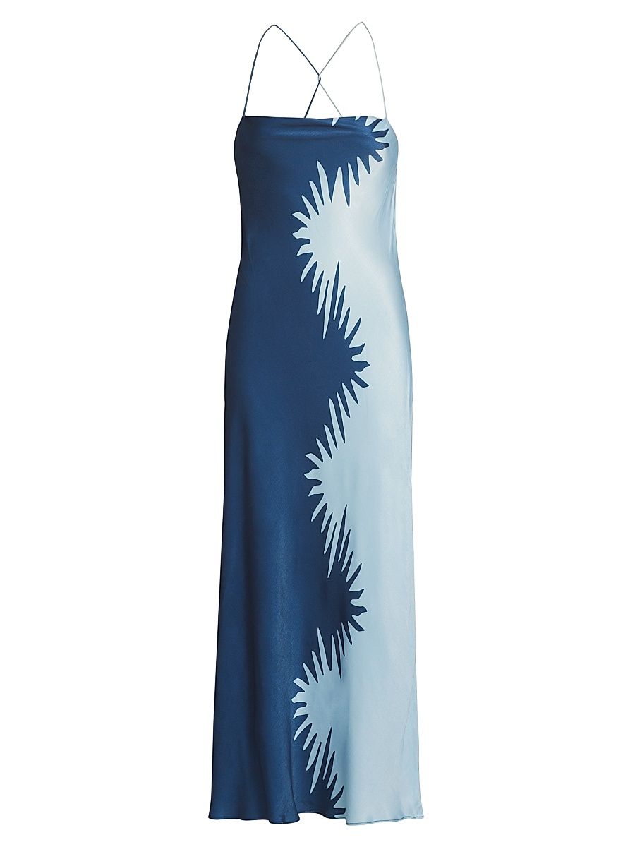 Women's Flossie Abstract Bias-Cut Maxi-Dress - Reflection - Size 10