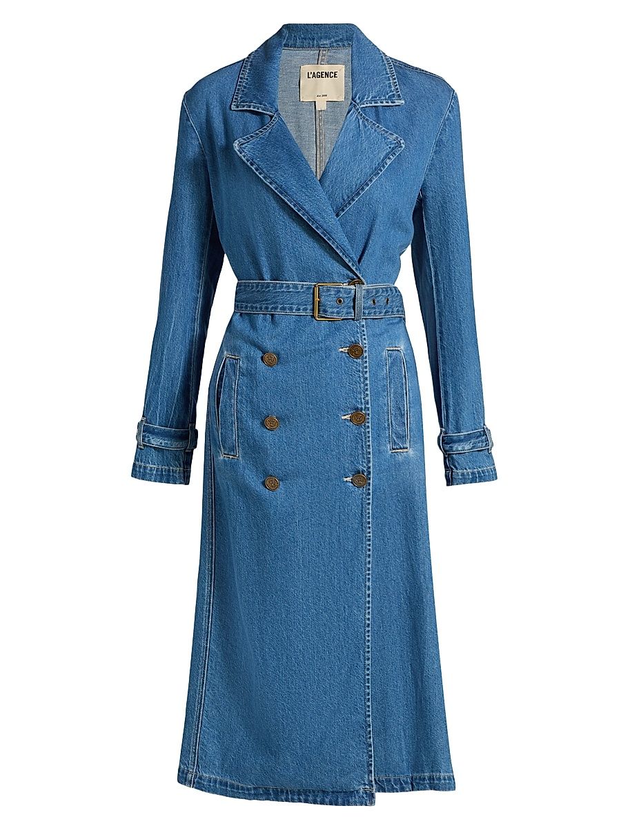 Women's Bradley Denim Trench Coat - Figueroa - Size XL
