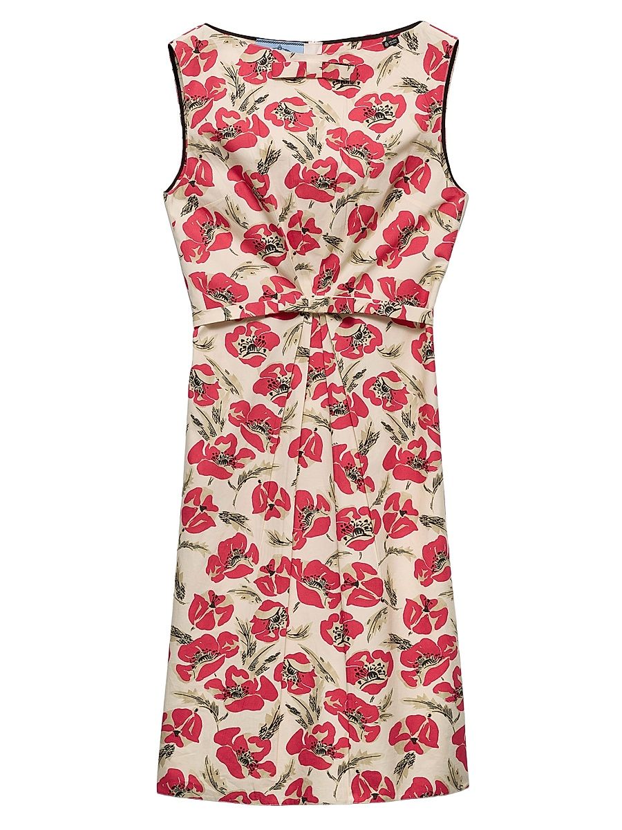 Women's Printed Soft Poplin Dress - Red - Size 6