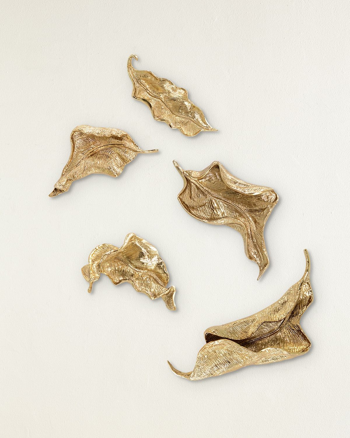 Curling Leaves Wall Sculpture, Set of 5