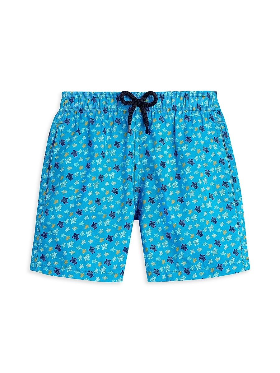 Little Boy's & Boy's Micro Ronde Des Tortues Rainbow Swim Trunks - Blue - Size 4