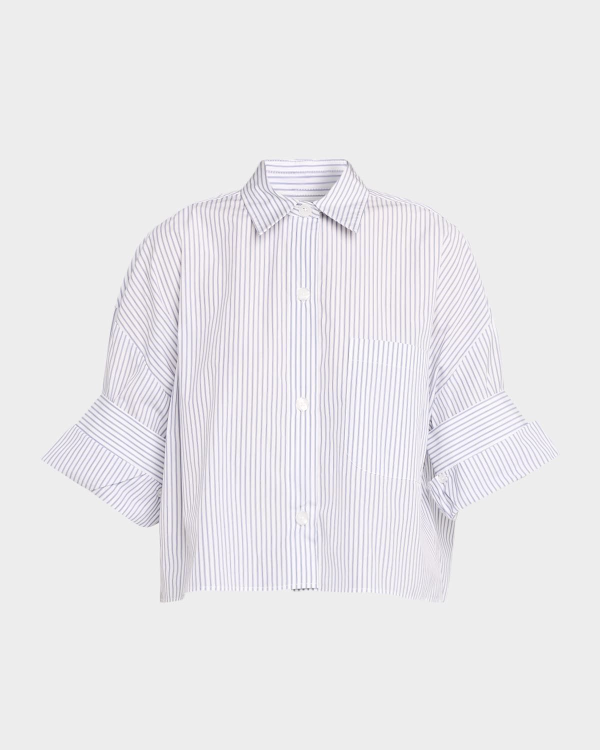 Next Ex Cropped Shirt in Micro Hairline Stripe