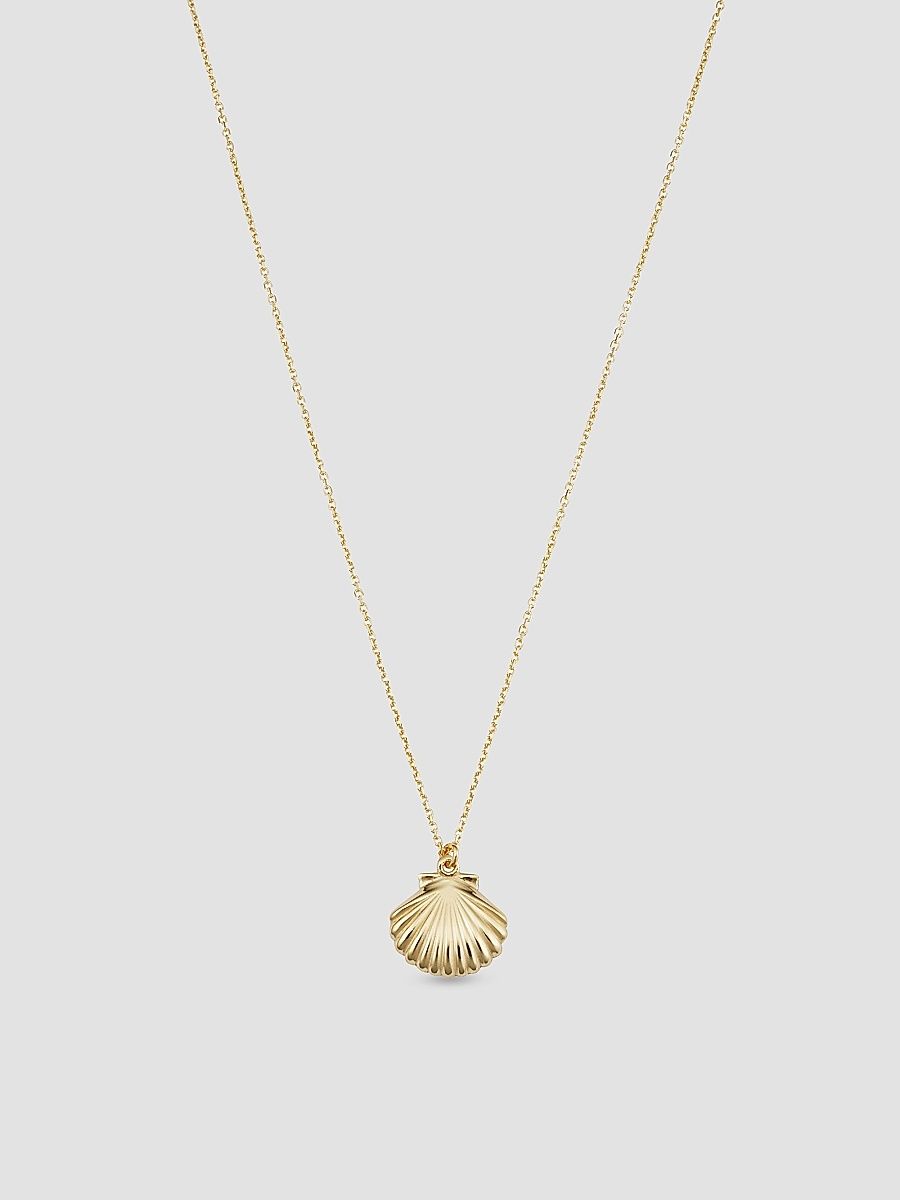 Women's Seashell Pendant Necklace in 14K Yellow Gold - Gold - Size 16