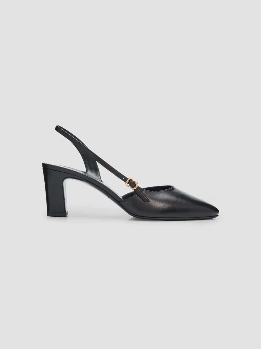 Herbert Levine Women's Ask Around 65MM Slingback Pumps - Vinile Calf Black - Size 11.5