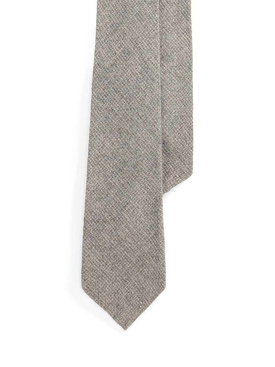 Men's Textured Cashmere Tie - Silver Grey