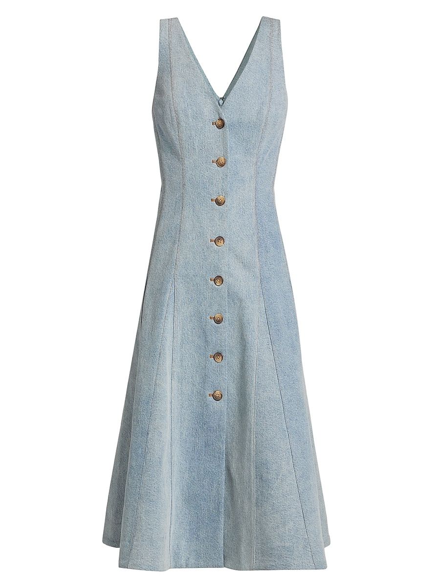 Women's Lou Denim A-Line Midi-Dress - Blue Mirage - Size 16