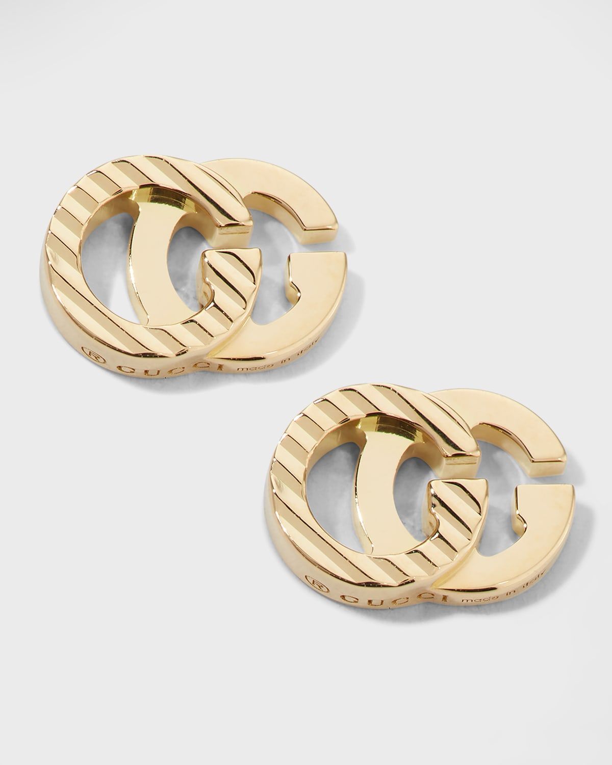 18k Yellow Gold Running G Stud Earrings