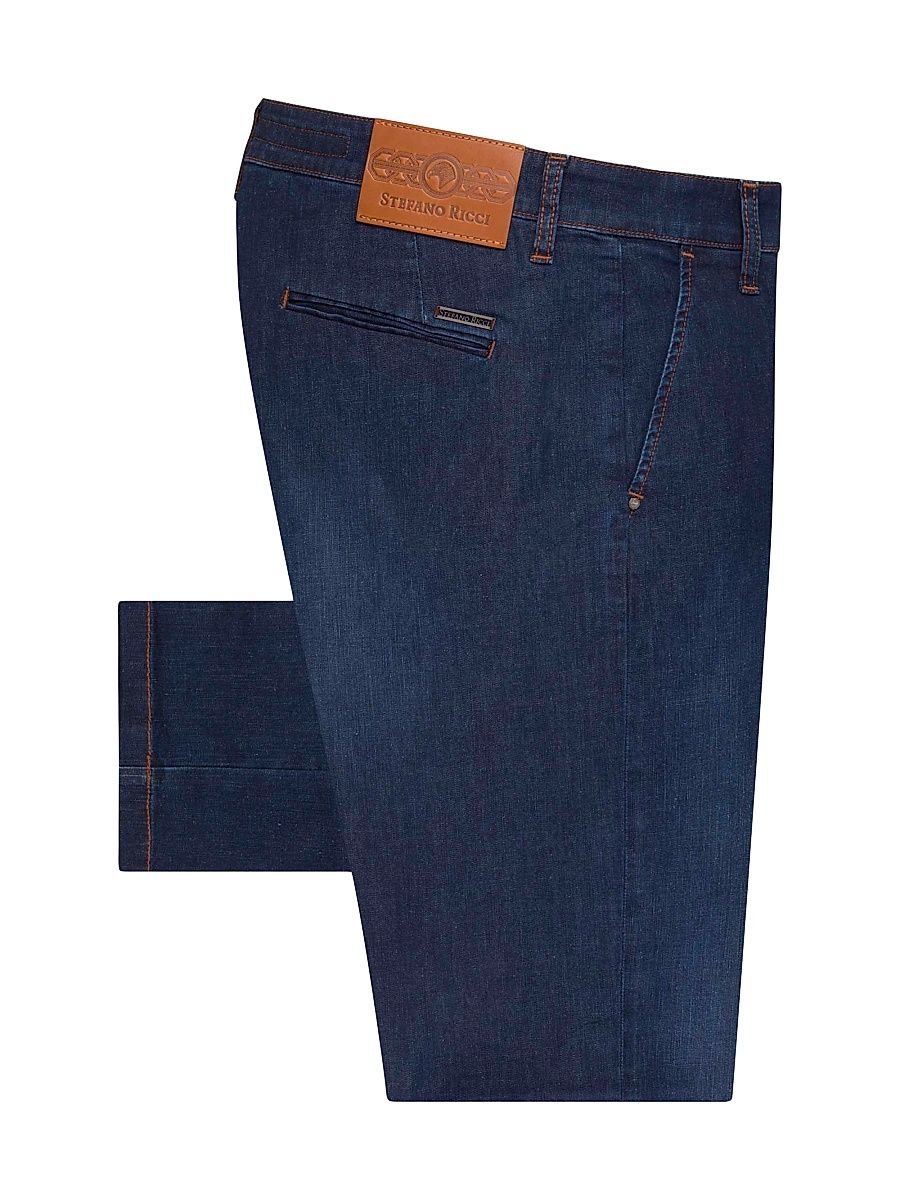 Men's Exquisite Cotton Blend Jeans - Dark Navy - Size 38