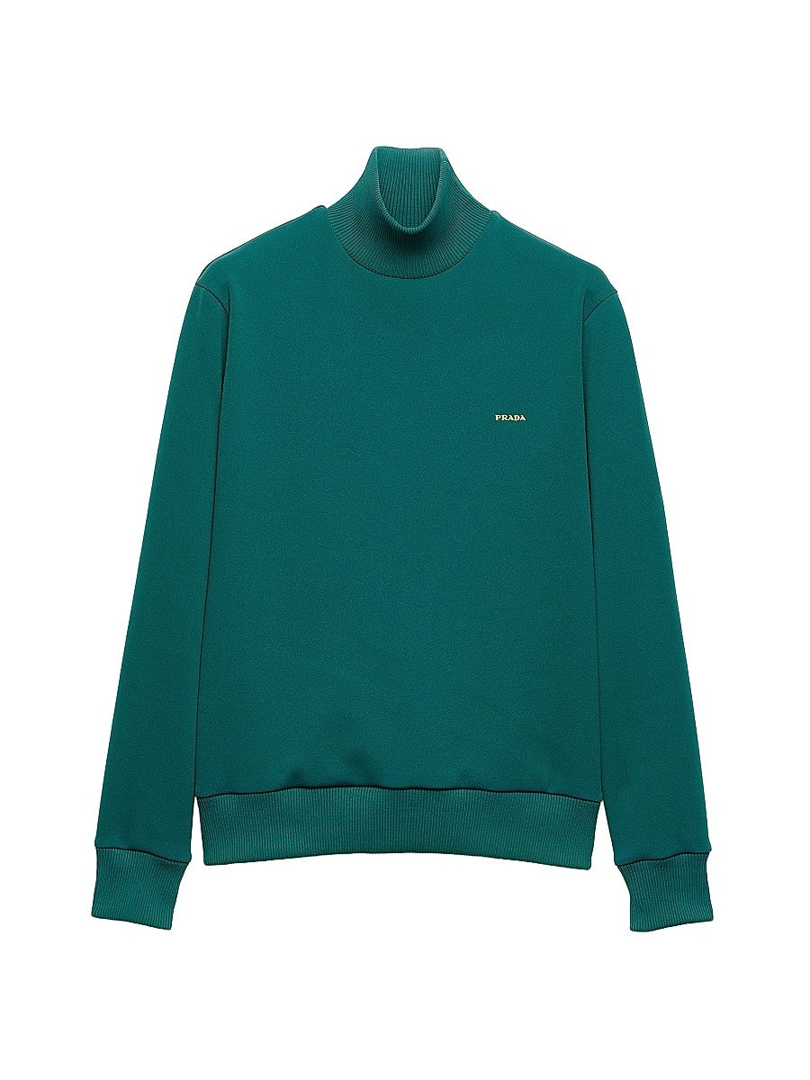 Men's Technical Fabric Turtleneck Sweatshirt - Green - Size XXL