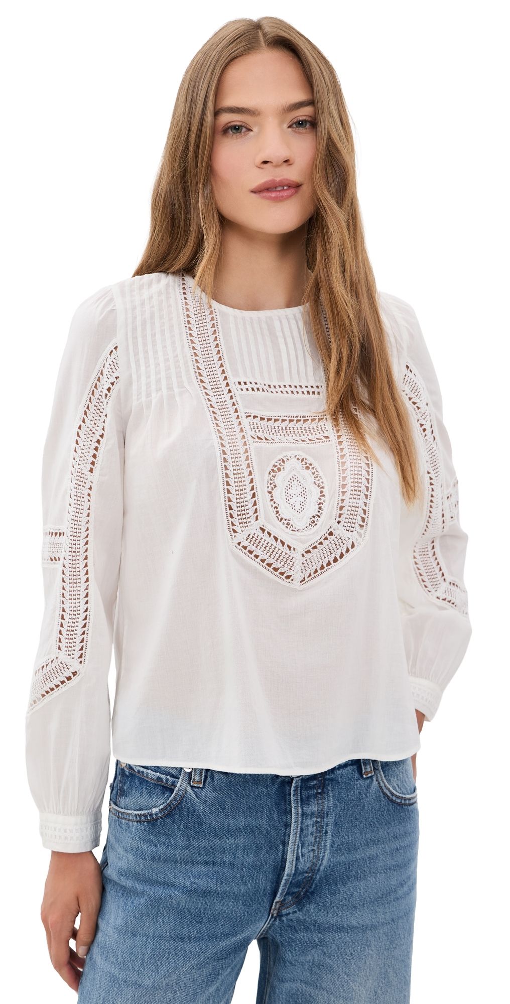 Ulla Johnson Marlowe Long Sleeve Cotton Top Pristine 16