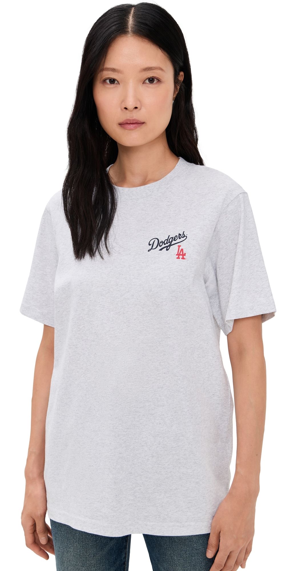 Sporty & Rich Dodgers Serif T-Shirt Heather Grey S
