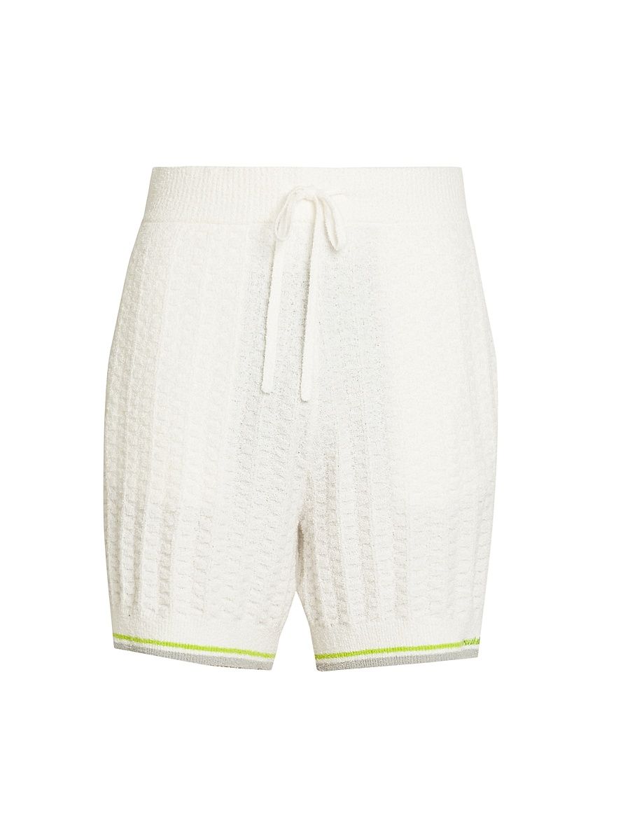 Men's Tennis Boucle Knit Drawstring Shorts - White - Size XXL
