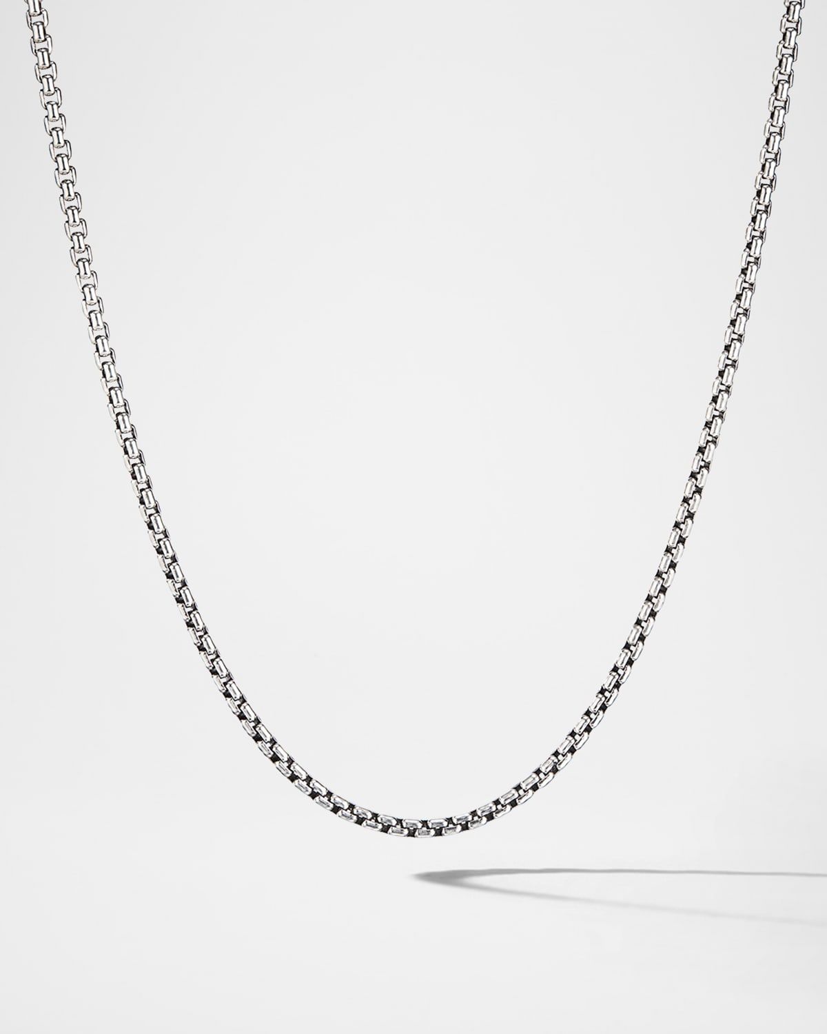 Men & apos;s Box Chain Necklace in Silver, 2.7mm, 18"L