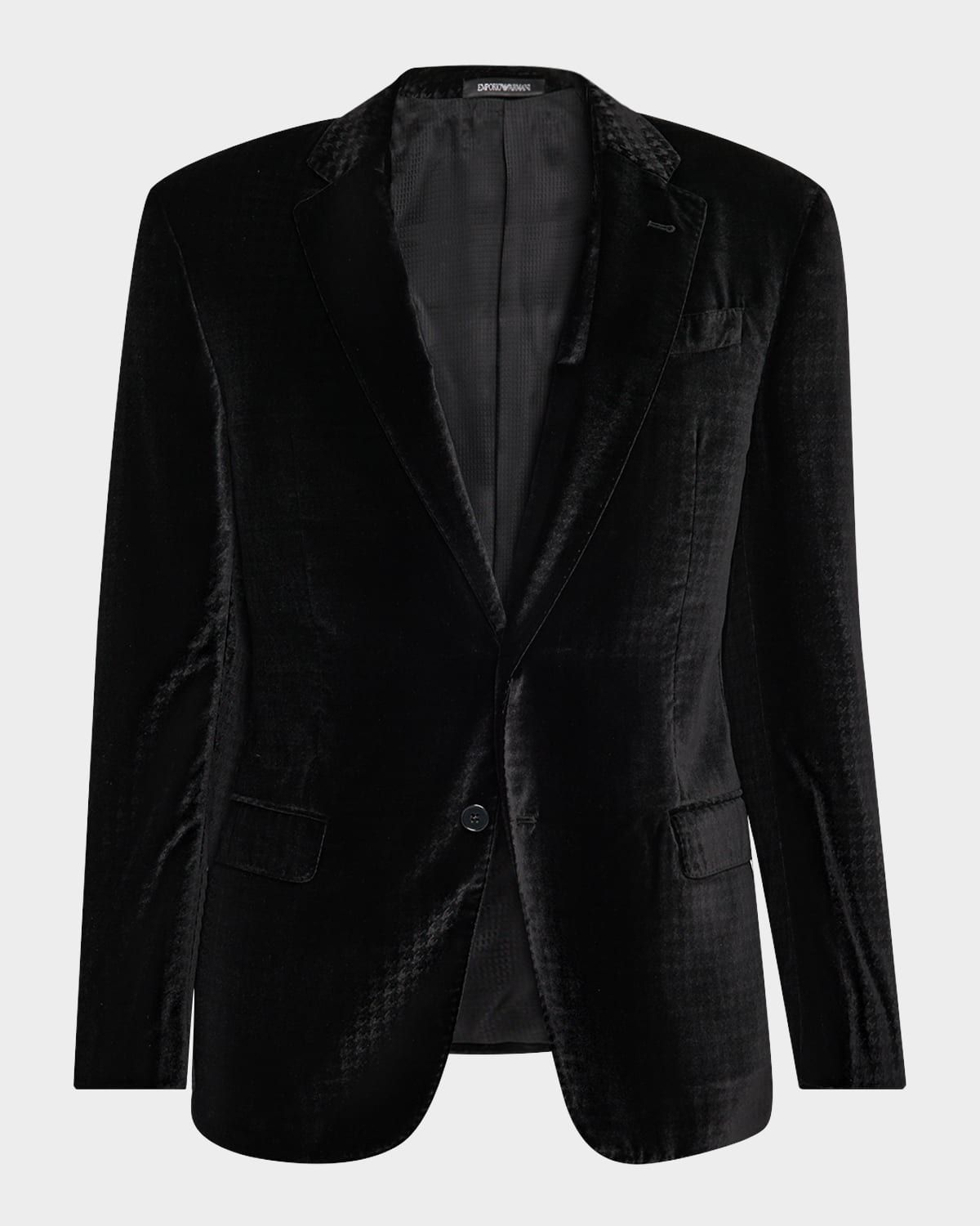 Men & apos;s Houndstooth Velvet Dinner Jacket