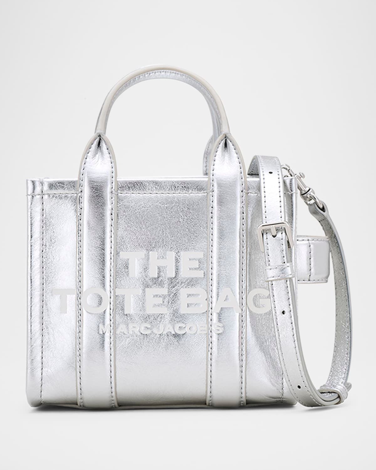 The Metallic Leather Crossbody Tote Bag