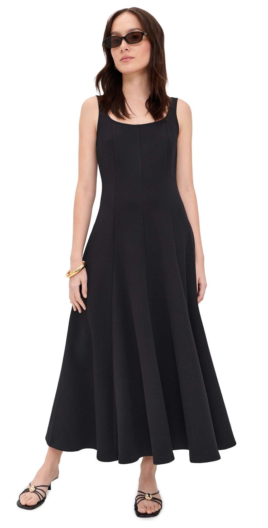 Vince Square Neck Seamed Dress Black XL