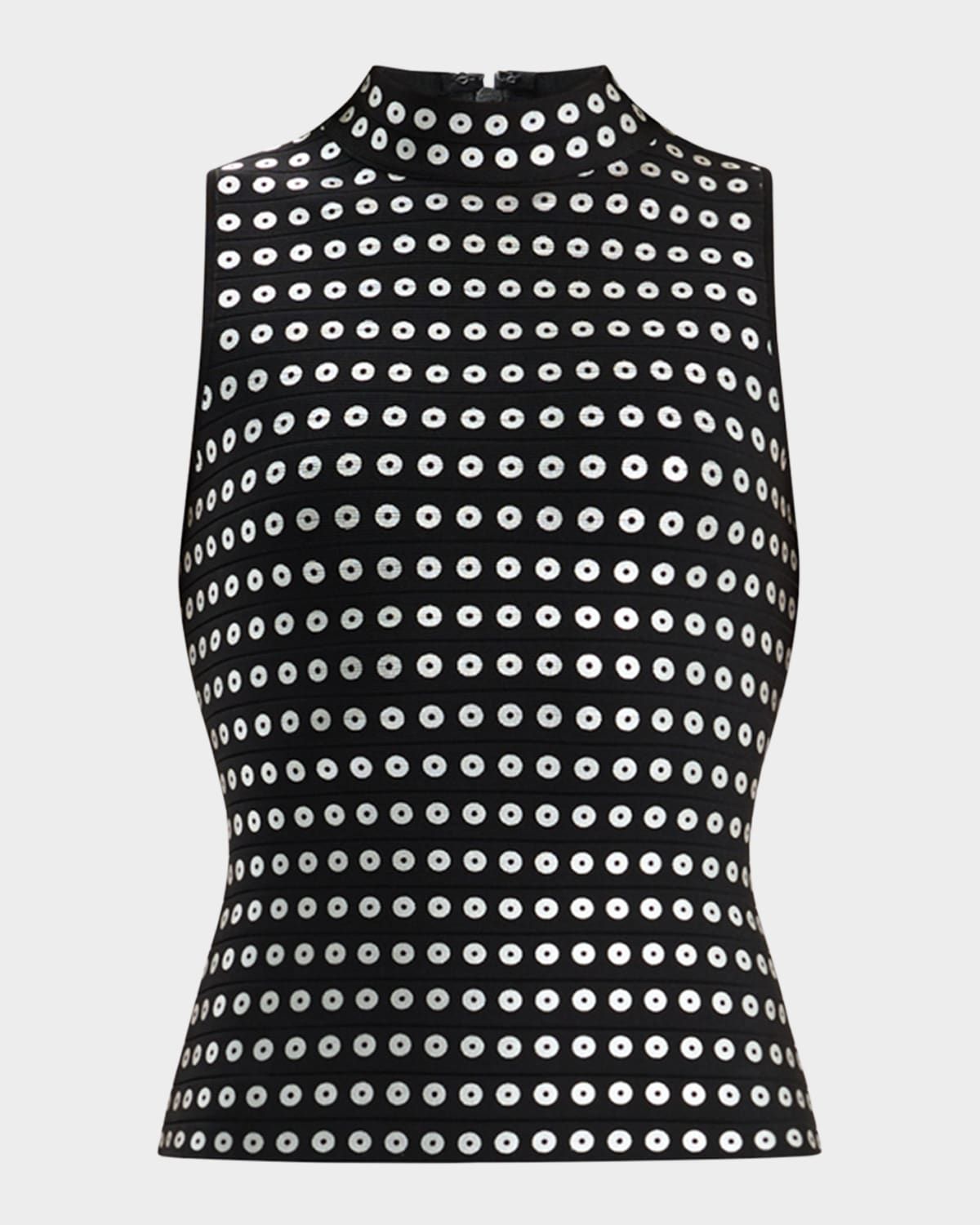 The Carina Studded Bandage Mock-Neck Top