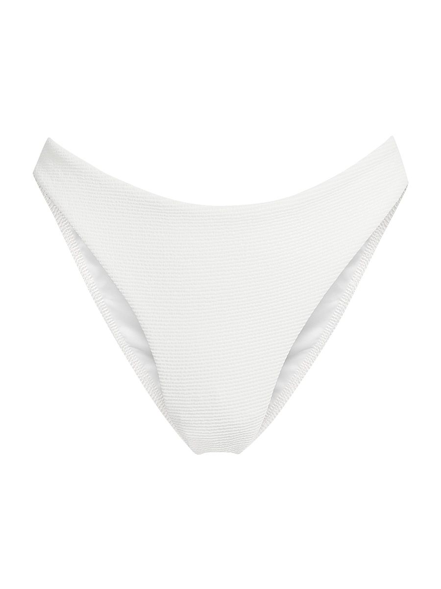 Women's Margot Textured Bikini Bottom - White - Size Large