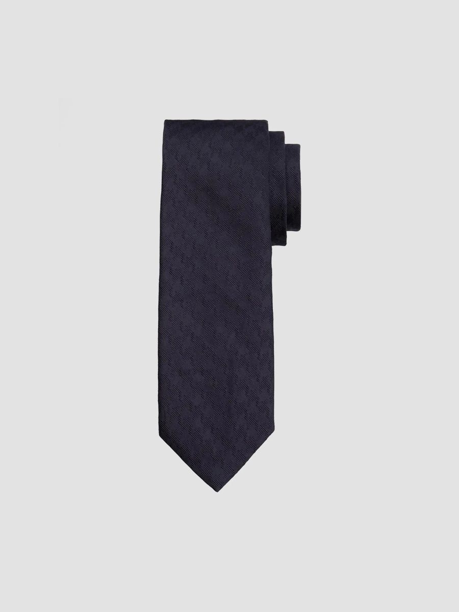 TOM FORD Men's Houndstooth Jacquard Silk Tie - Navy