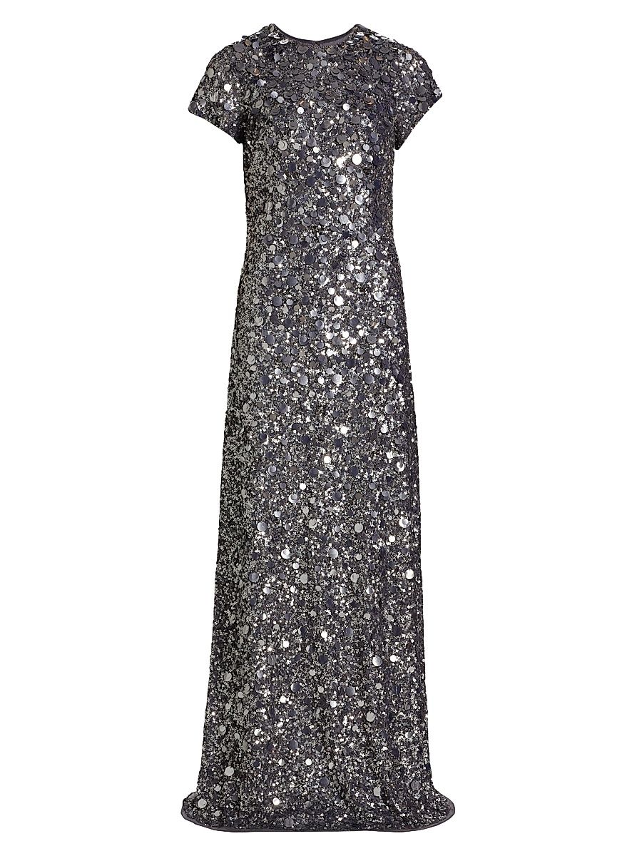 Women's Jodie Embellished A-Line Gown - Gunmetal - Size 2