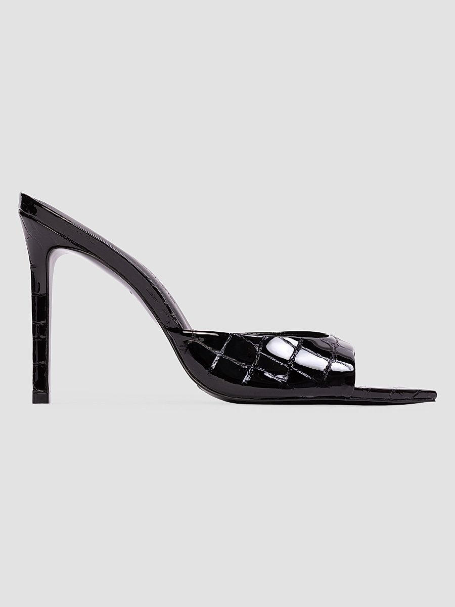 Women's Brea 100MM Croc Mule Sandals - Black Croc - Size 12
